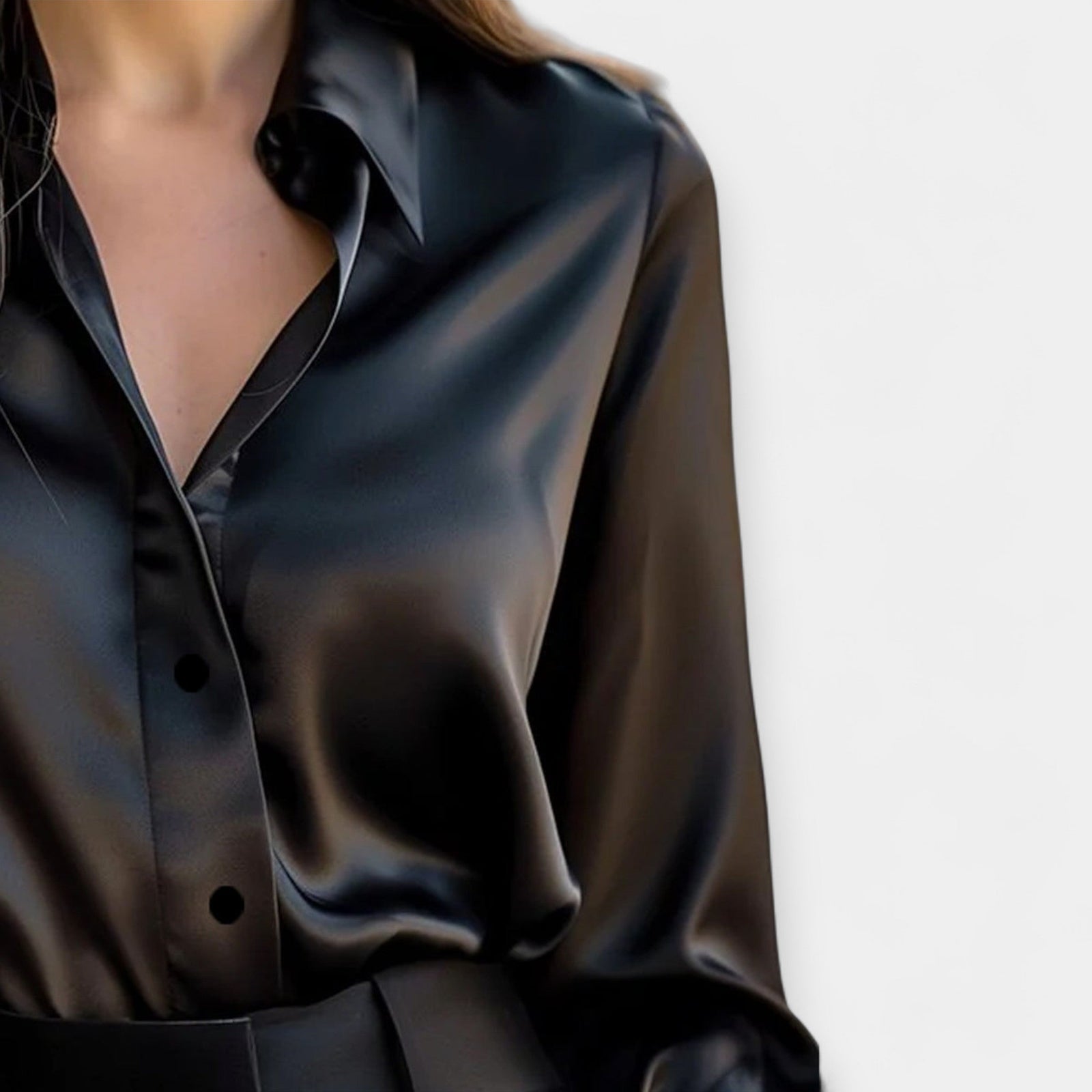 Satin Blouse with Collar
