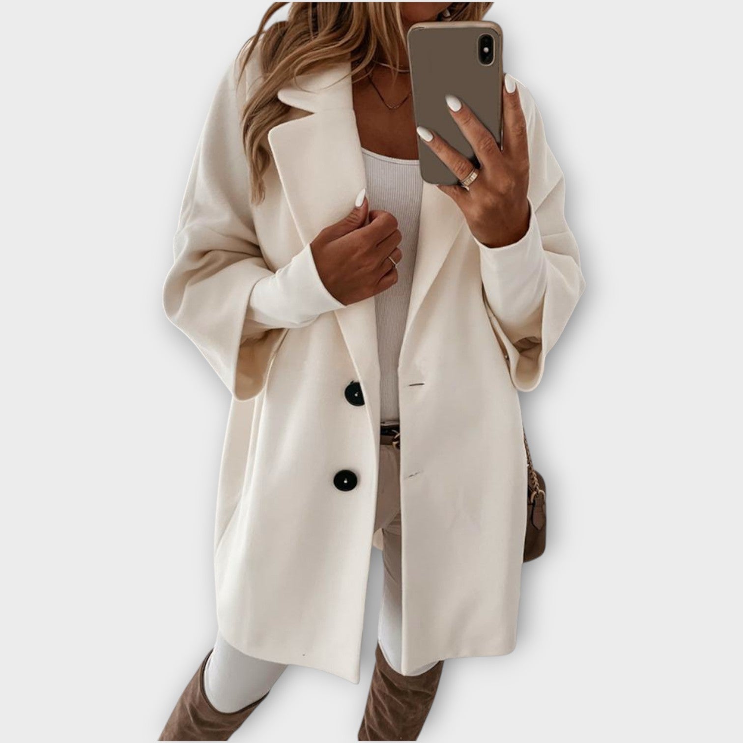 Elegant Minimalist Wool-Blend Coat
