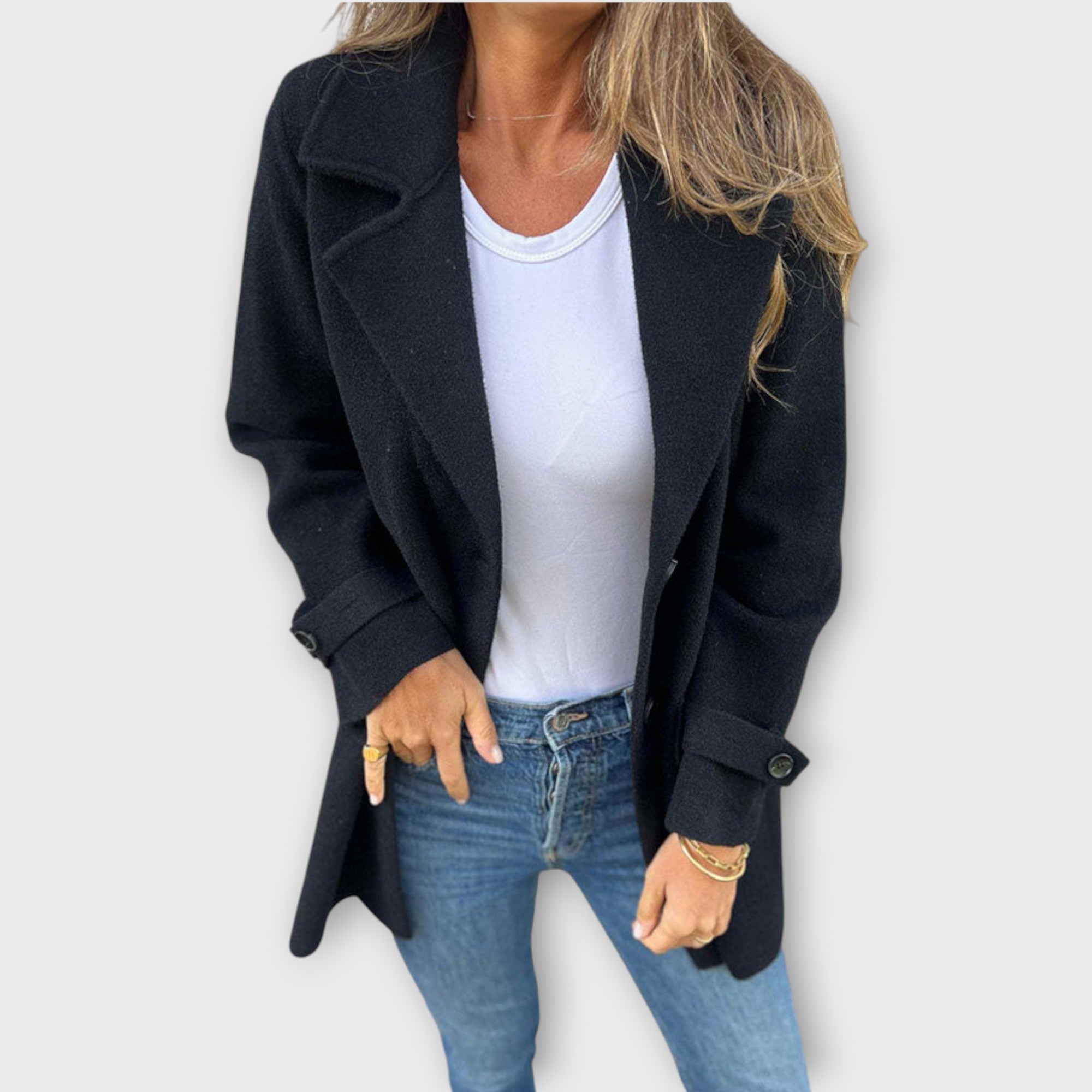 Classic Button-Front Casual Coat