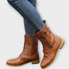 Classic Lace-Up Leather Ankle Boots