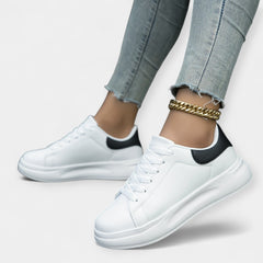 White Leather Sports Shoes