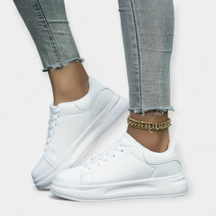 White Leather Sports Shoes