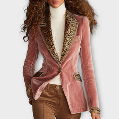 Velvet Tailored Blazer with Statement Trim