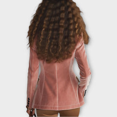 Velvet Tailored Blazer with Statement Trim