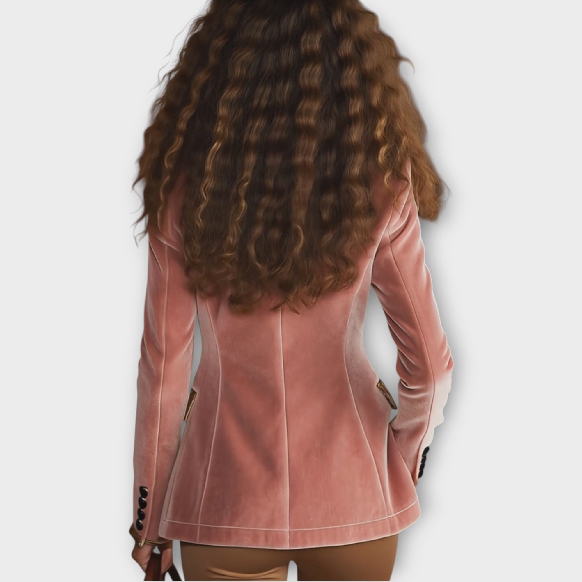 Velvet Tailored Blazer with Statement Trim