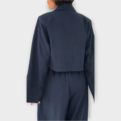 Wide-Leg Belted Jumpsuit with Blazer