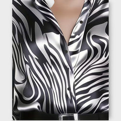 Luxe Satin Zebra Print Blouse