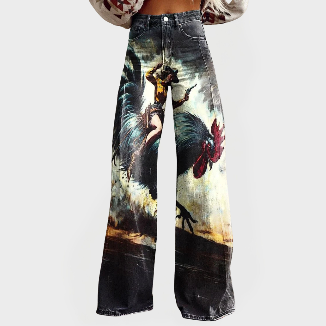 Comfortable Jeans with Graphic Design