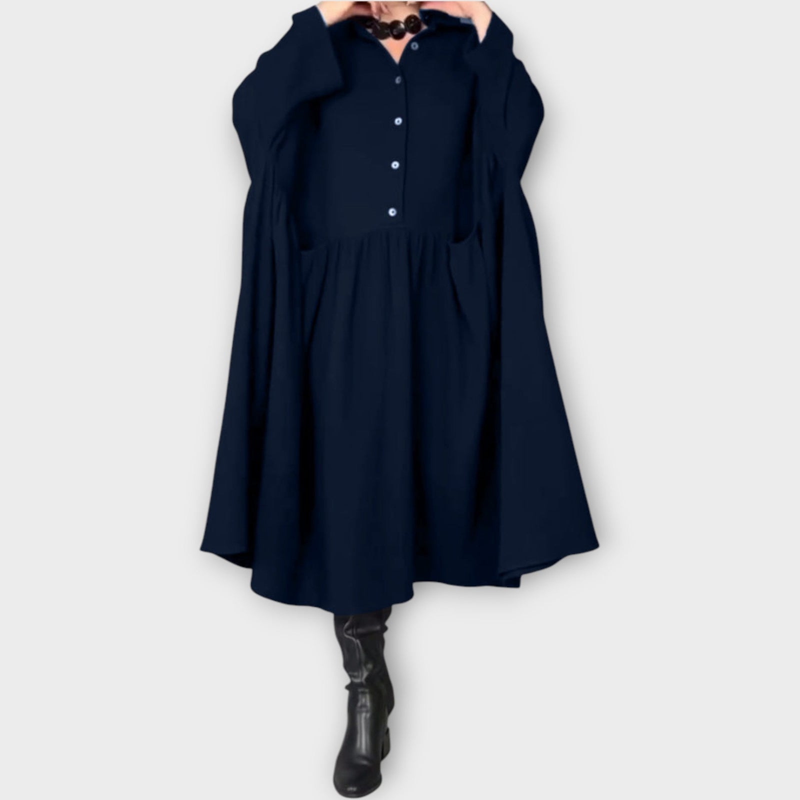 Classic Button-Down Midi Dress