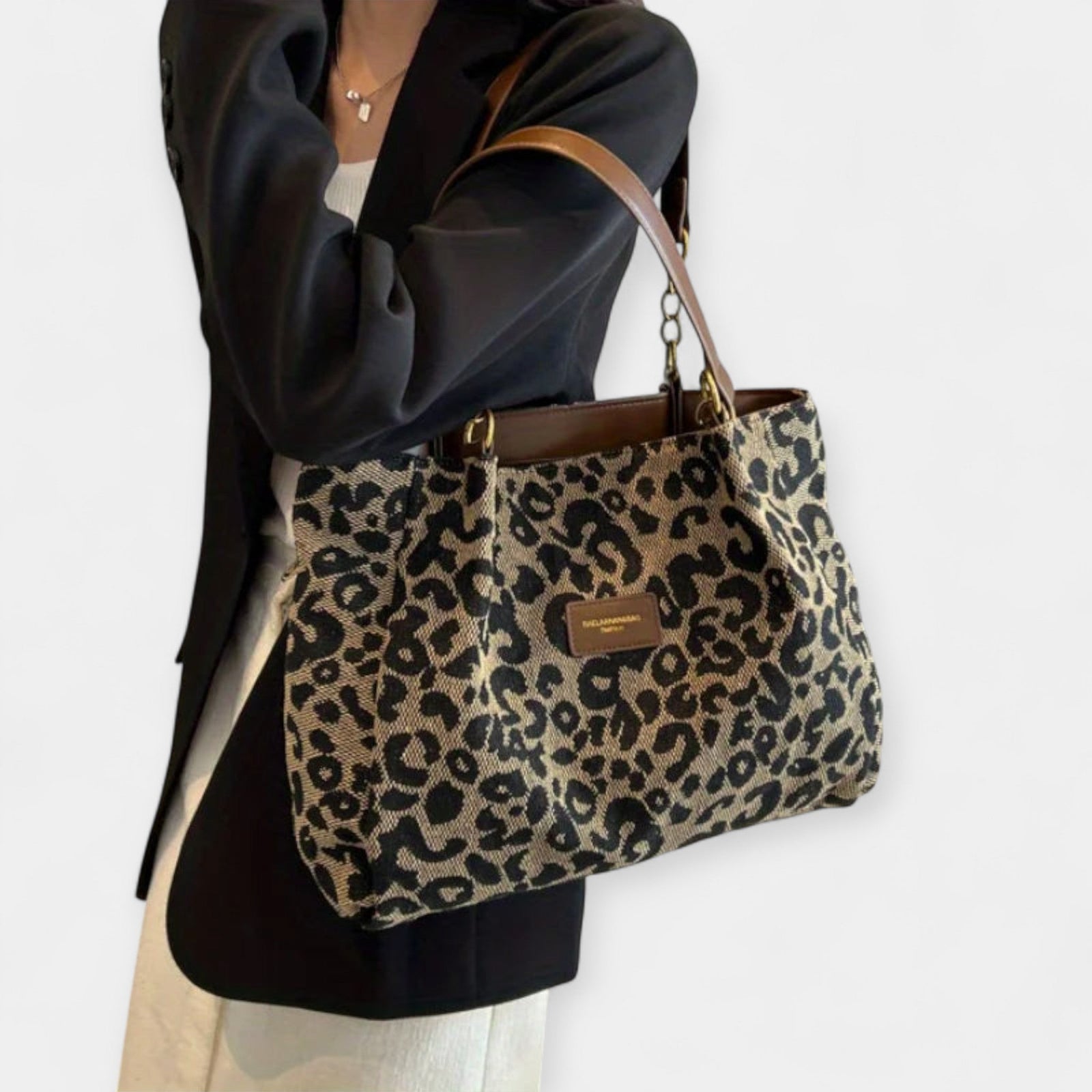 Shoulder Bag with Animal Print