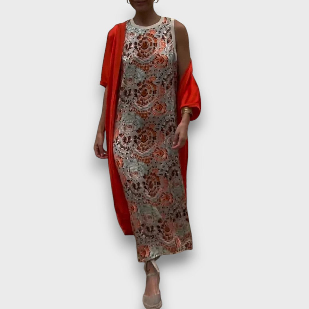 Maxi Dress with Cardigan