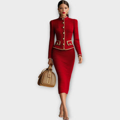 Classic Tailored Two-Piece Skirt Set