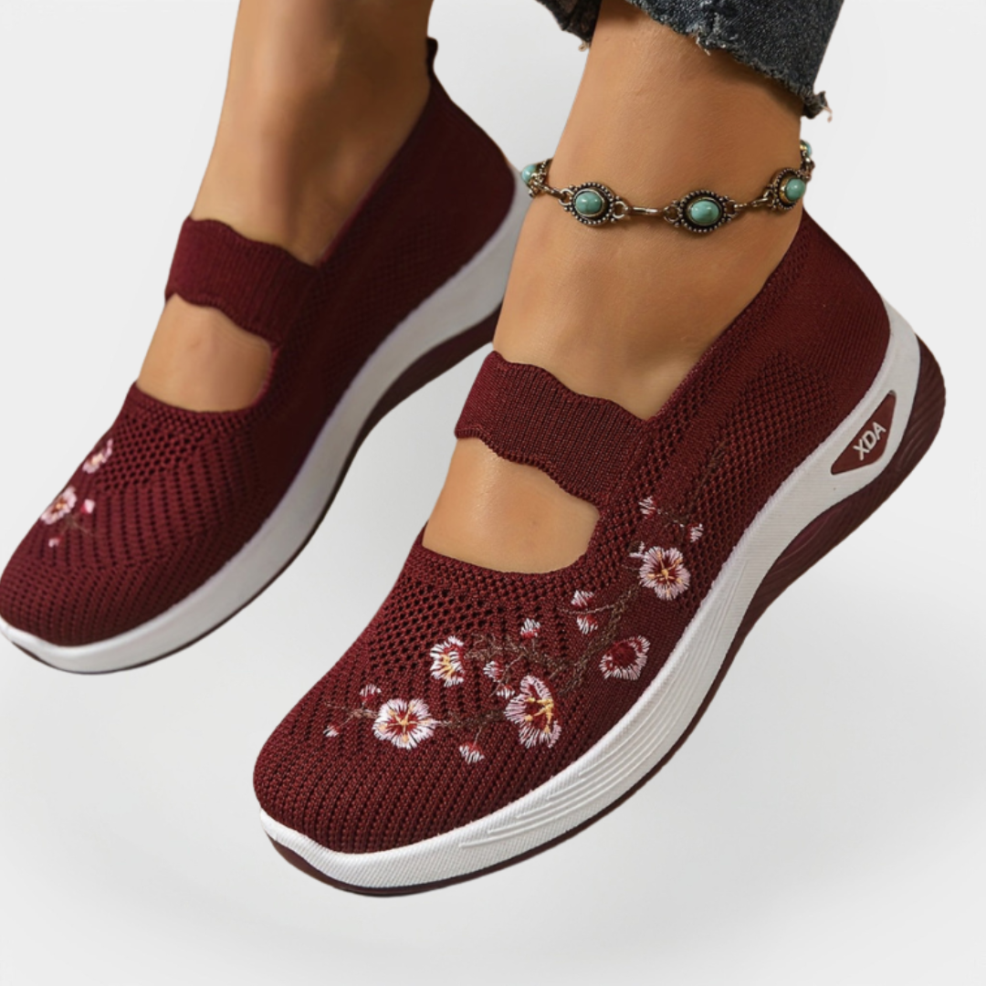 Orthopedic Shoes with Floral Embroidery