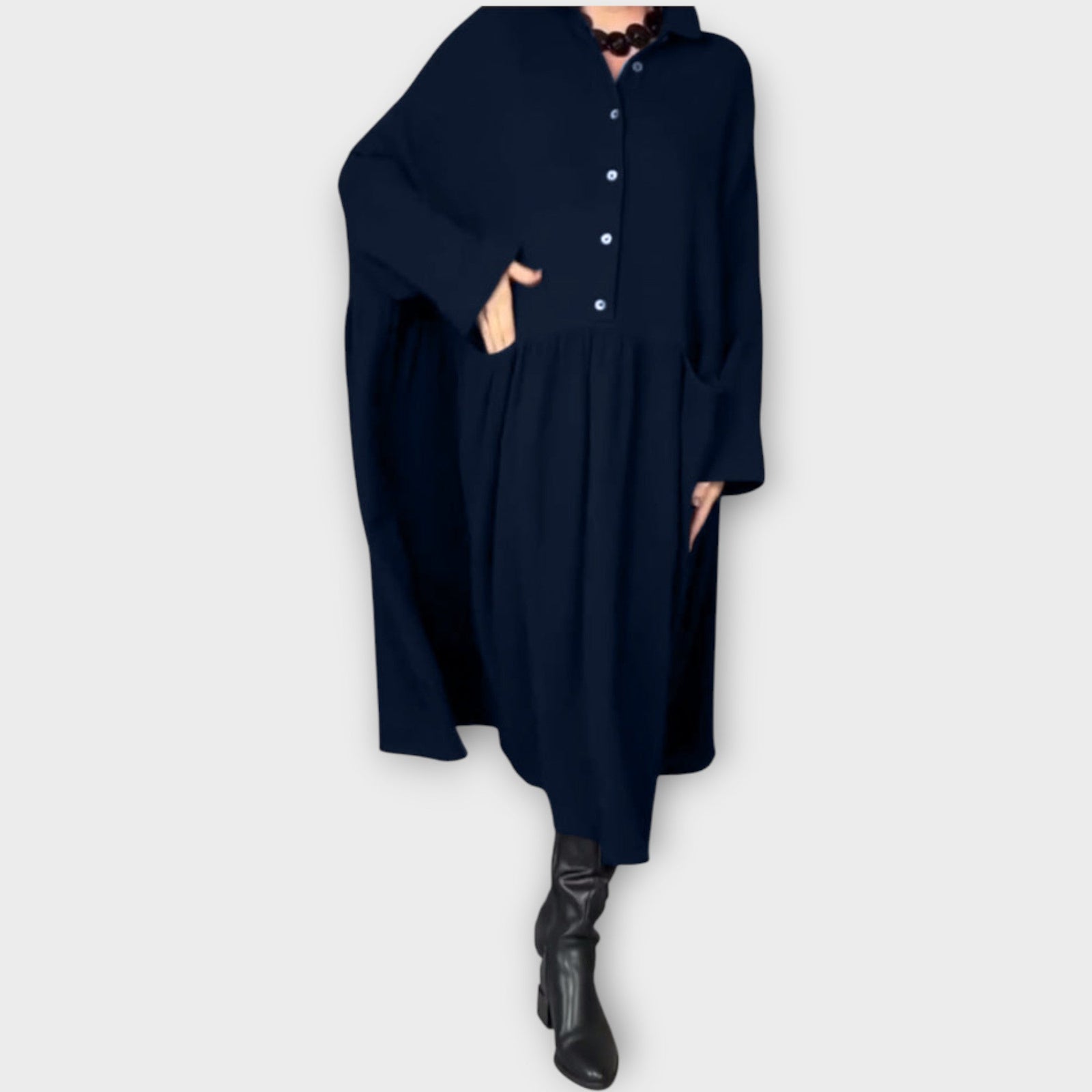 Classic Button-Down Midi Dress