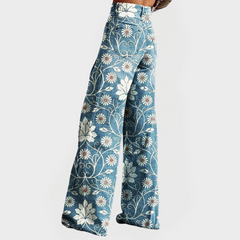 Stylish Floral Pants with Wide Legs
