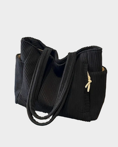 Knitted Shoulder Bag with Cord Detail and Modern Elegance