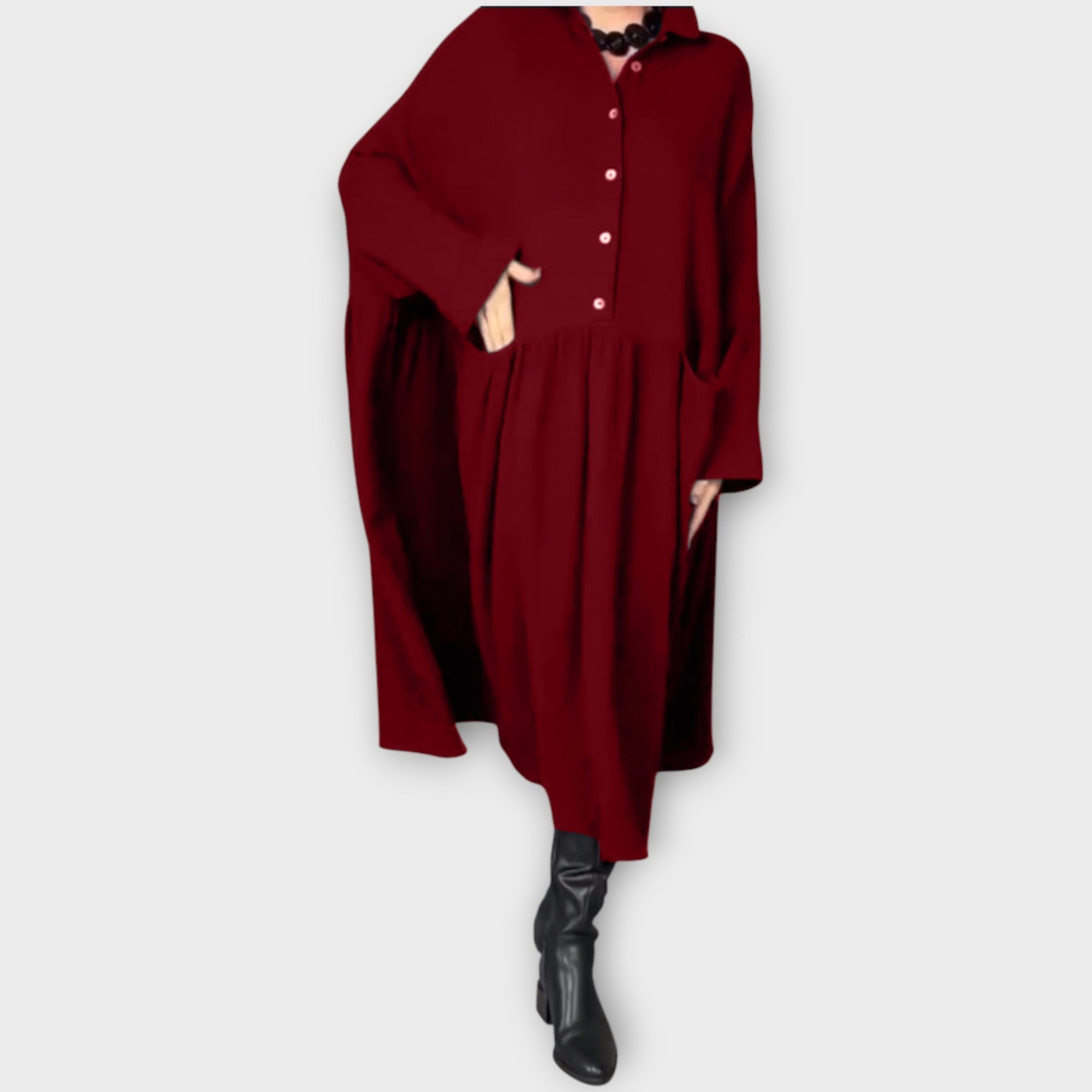 Classic Button-Down Midi Dress