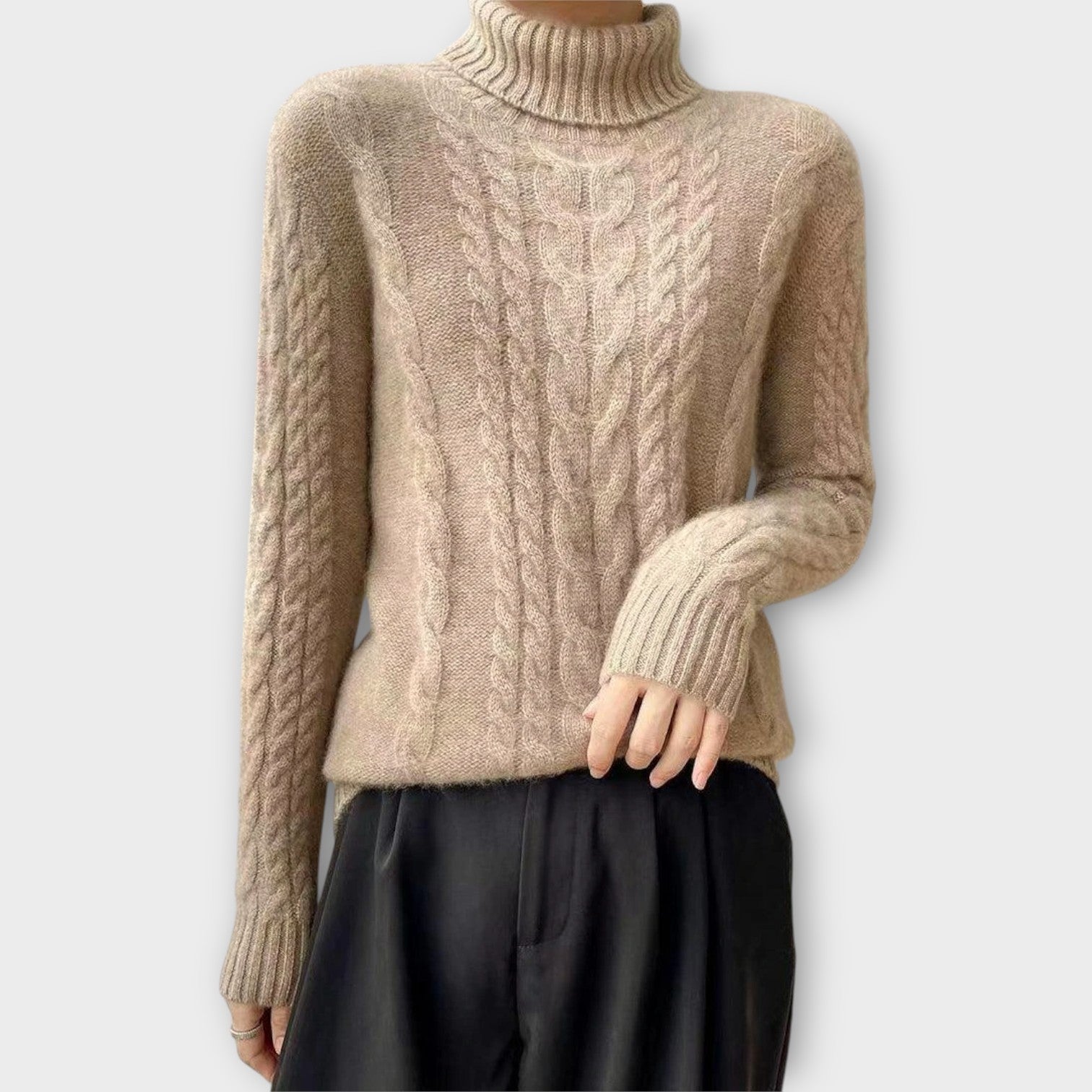 Cozy Cable-Knit Turtleneck Sweater