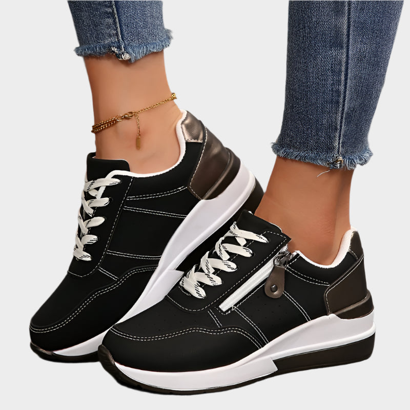 Orthopedic Shoe with Zipper and Thick Sole