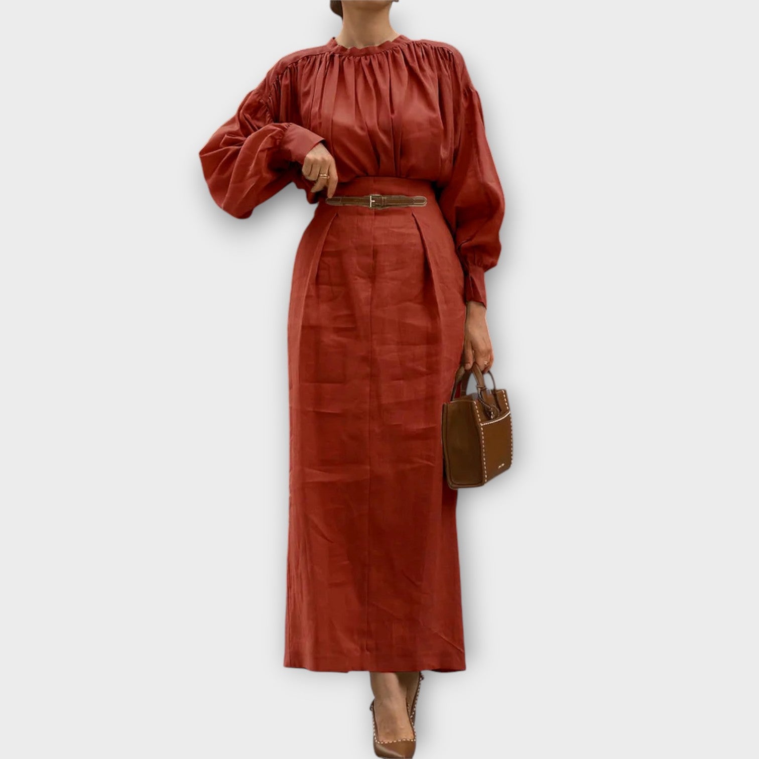 Ruched Elegance Two-Piece Set