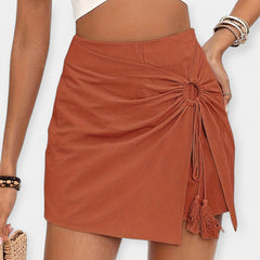 High-Waisted Shorts with Skirt