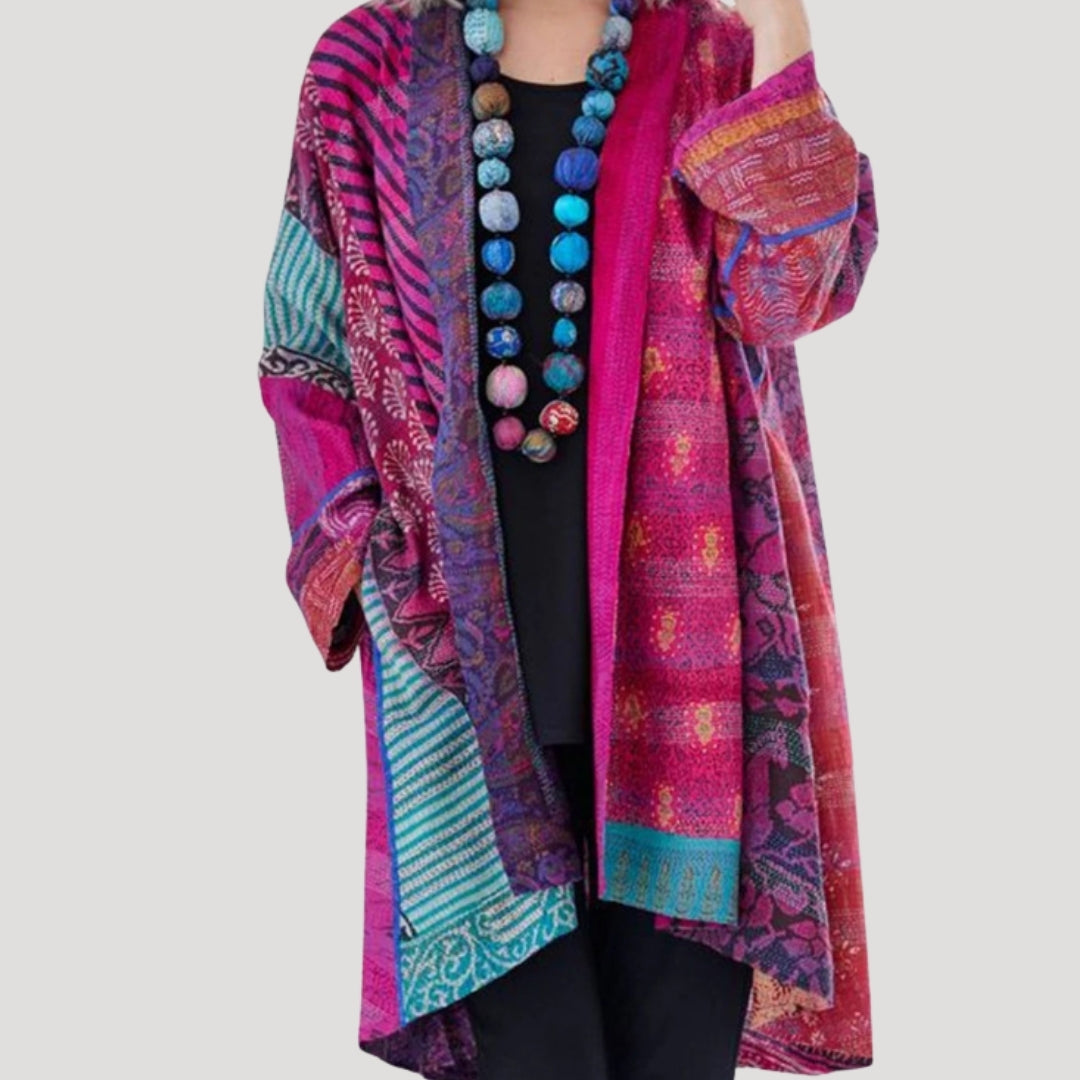 Boho Patchwork Kimono Cardigan