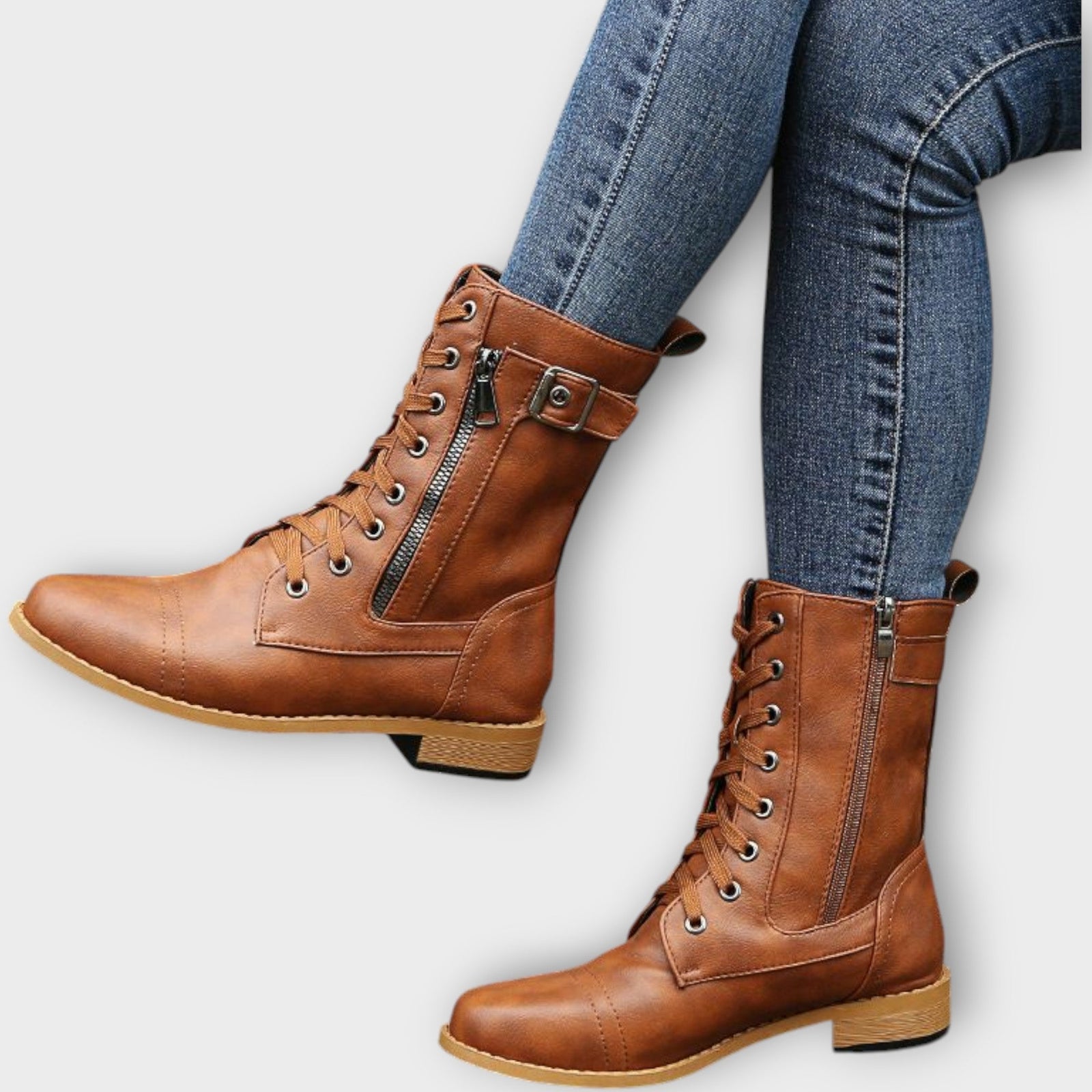 Classic Lace-Up Leather Ankle Boots