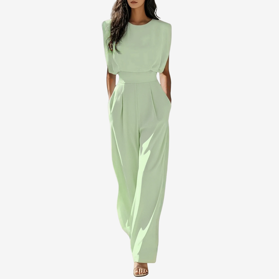 Tailored Sleeveless Jumpsuit with Pleated Detail