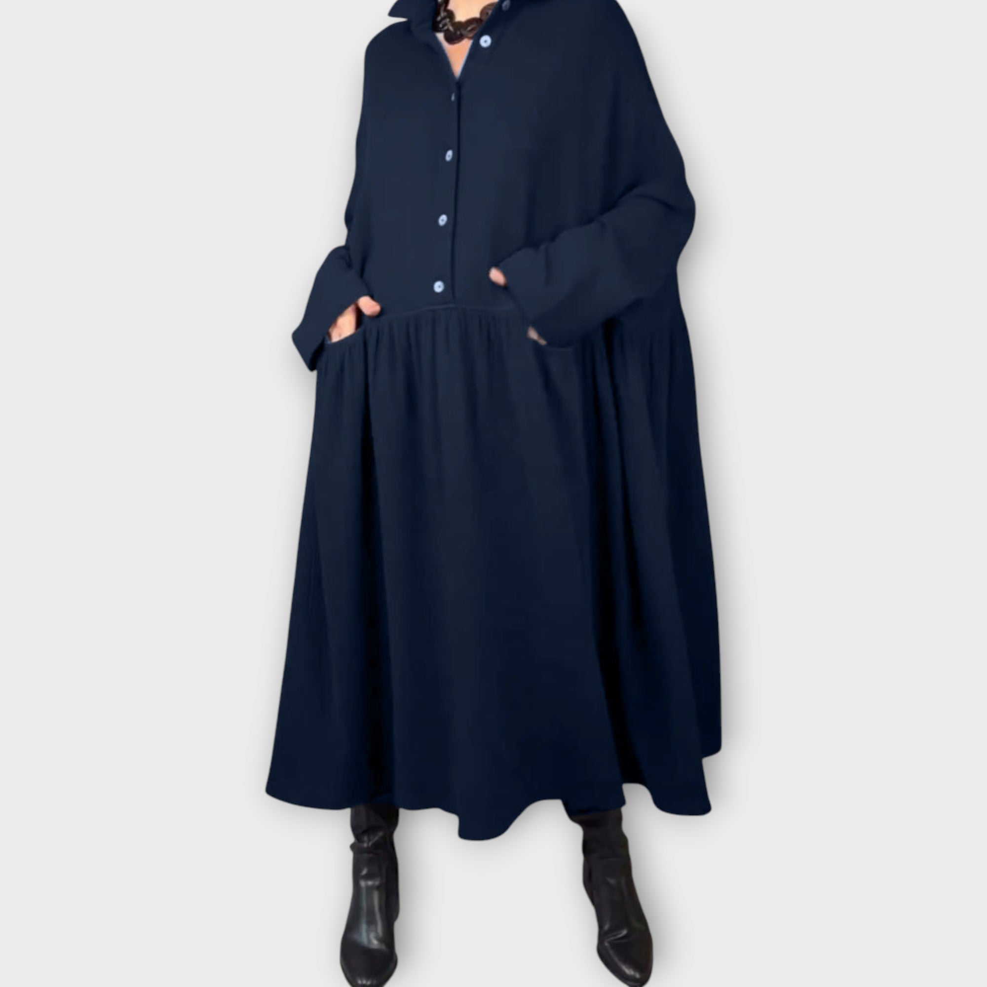 Classic Button-Down Midi Dress