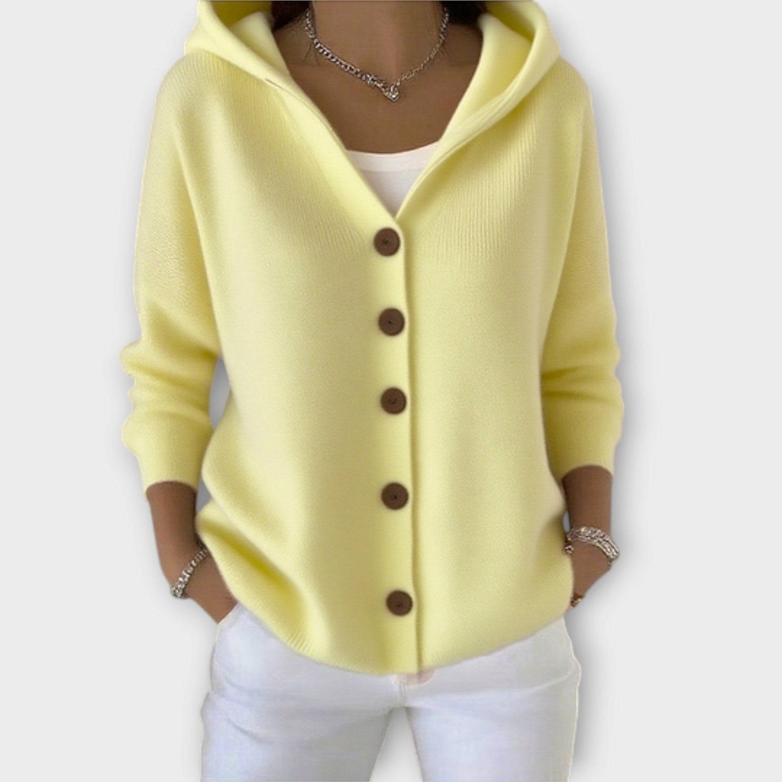 Cozy Chic Button-Front Hooded Cardigan