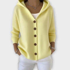 Cozy Chic Button-Front Hooded Cardigan