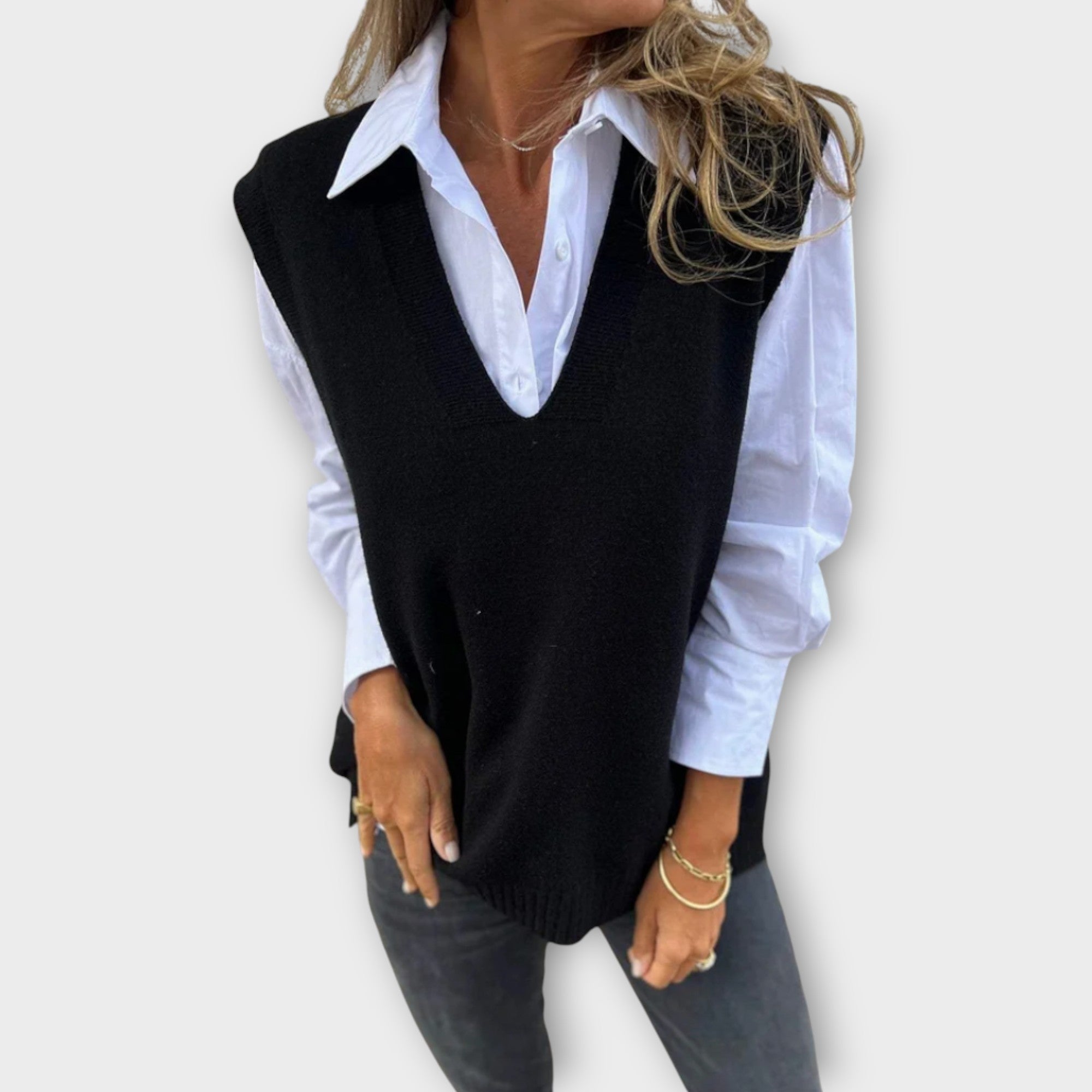 V-Neck Knit Vest