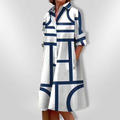 Mid-Length Dress with Geometric Pattern