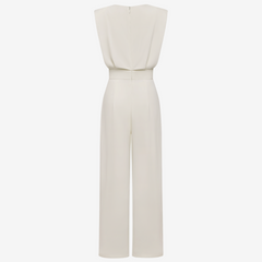 Tailored Sleeveless Jumpsuit with Pleated Detail