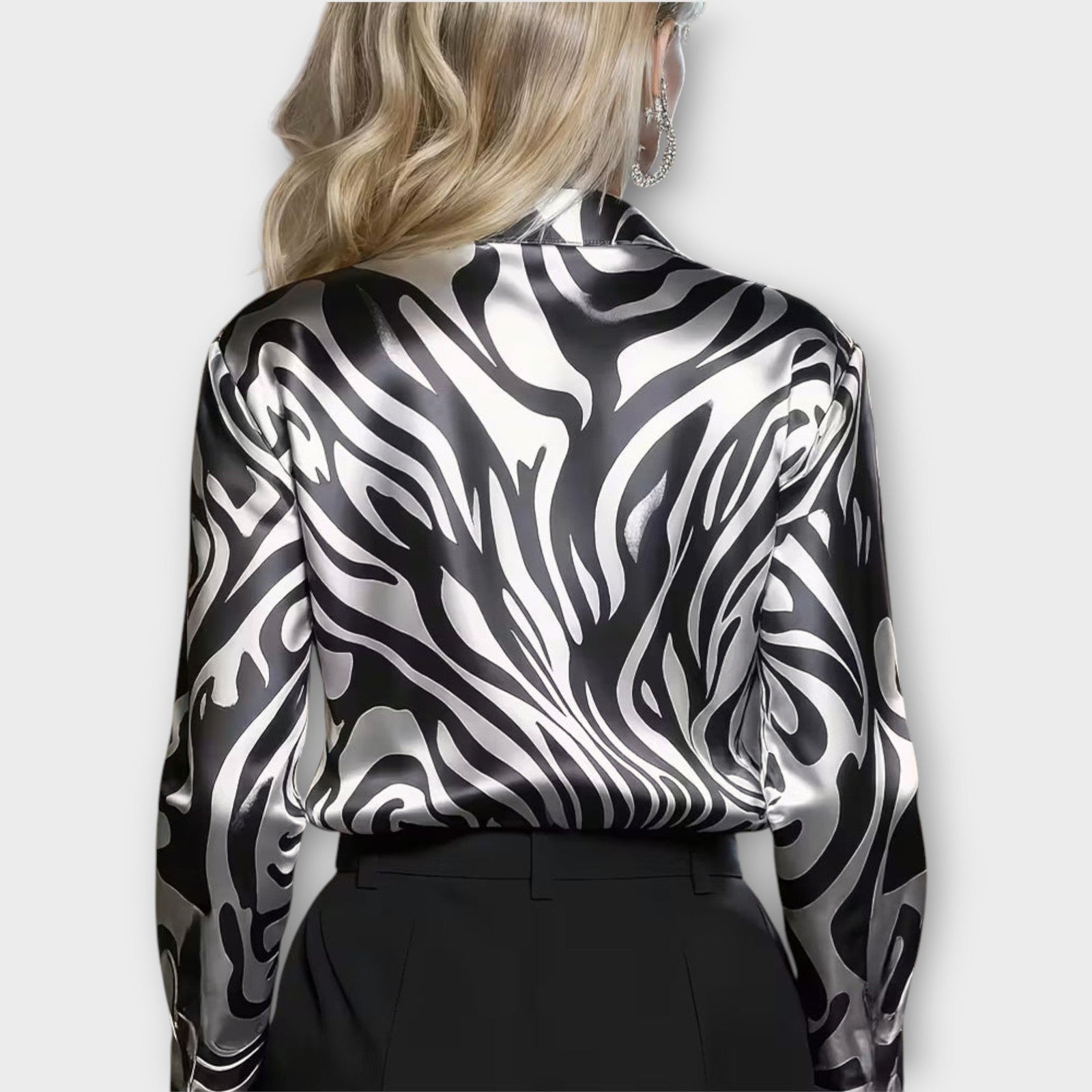 Luxe Satin Zebra Print Blouse