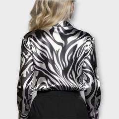 Luxe Satin Zebra Print Blouse