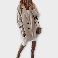 Elegant Minimalist Wool-Blend Coat