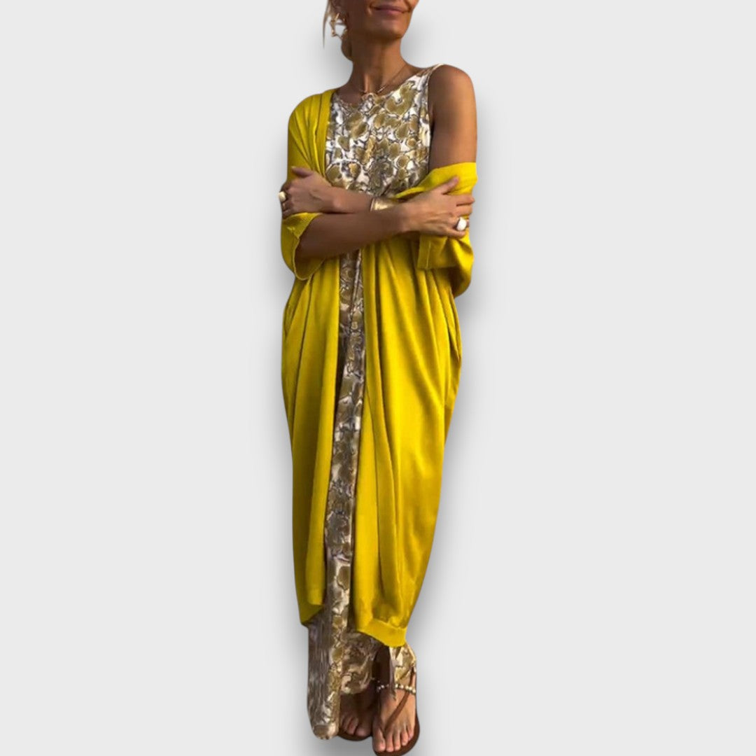 Maxi Dress with Cardigan