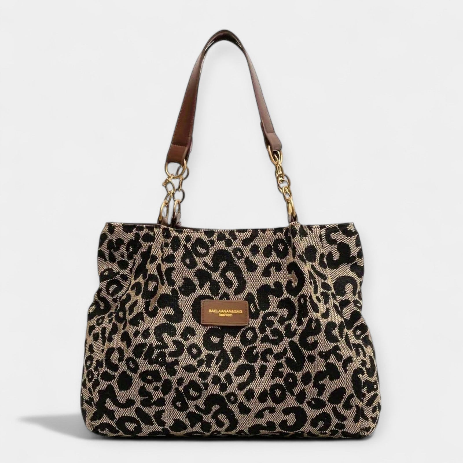 Shoulder Bag with Animal Print