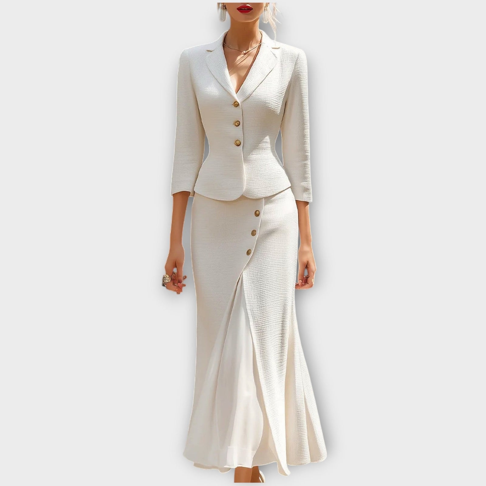 Elegant Tailored Skirt Suit