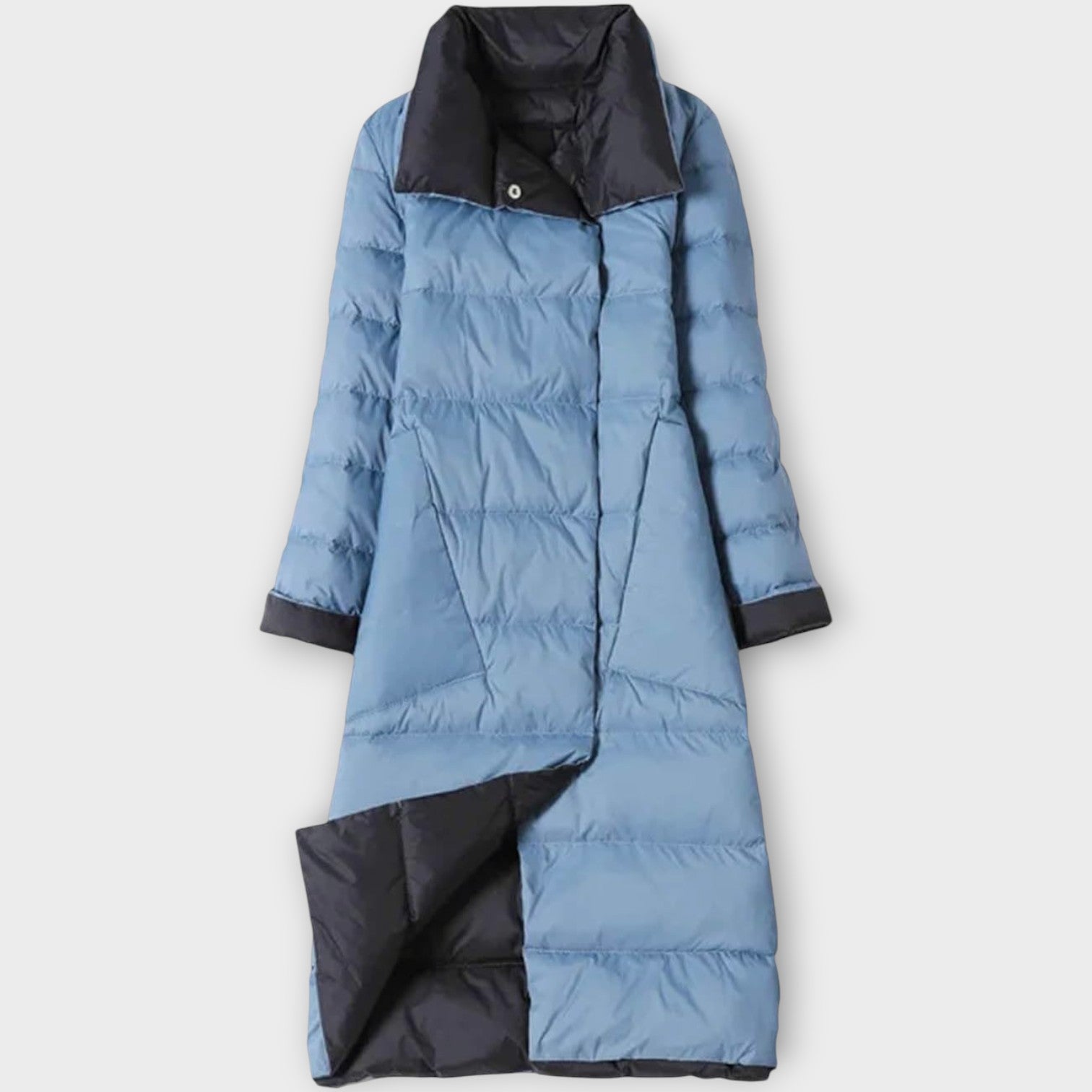 Two-Tone Long Puffer Coat