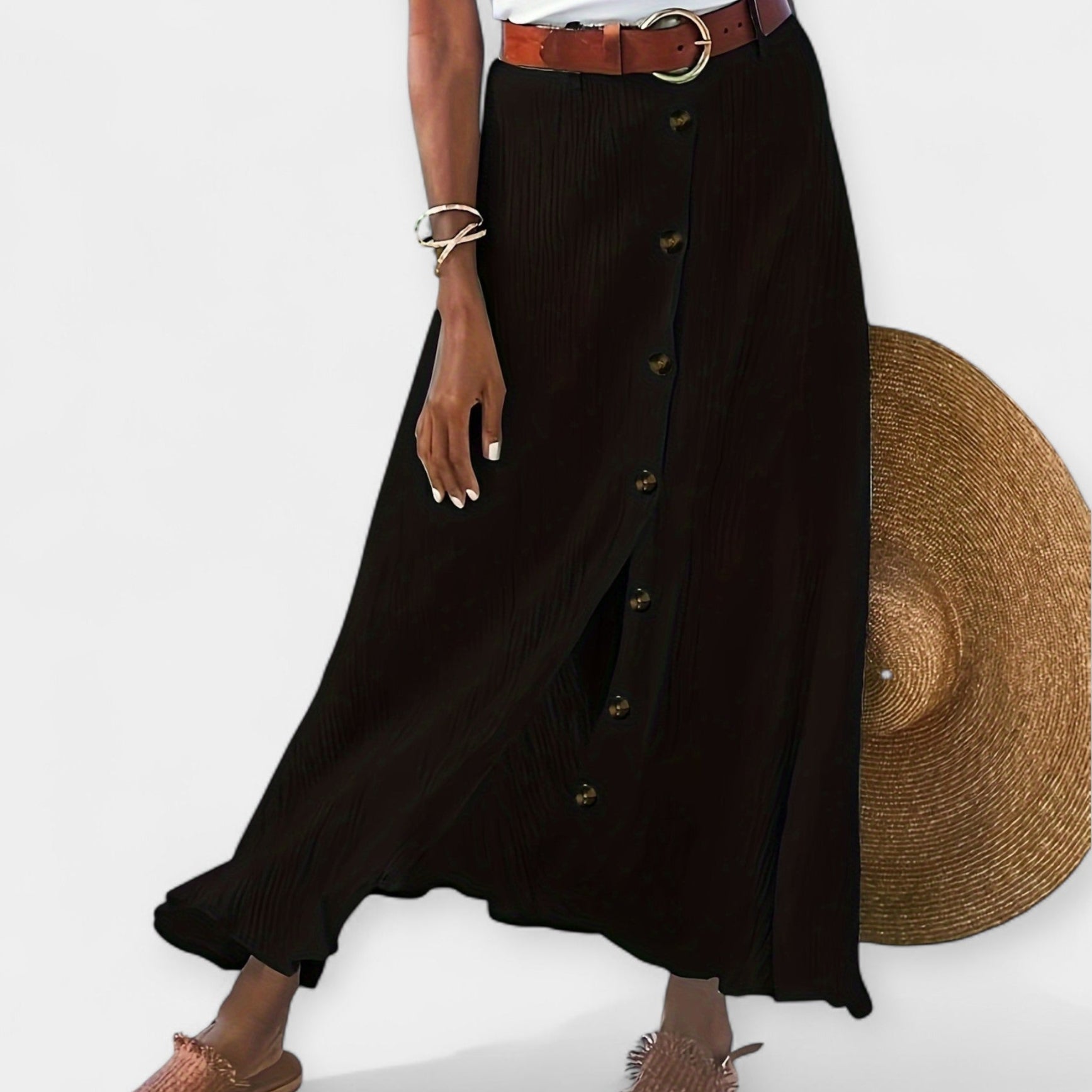 Sheer Midi Skirt with Split