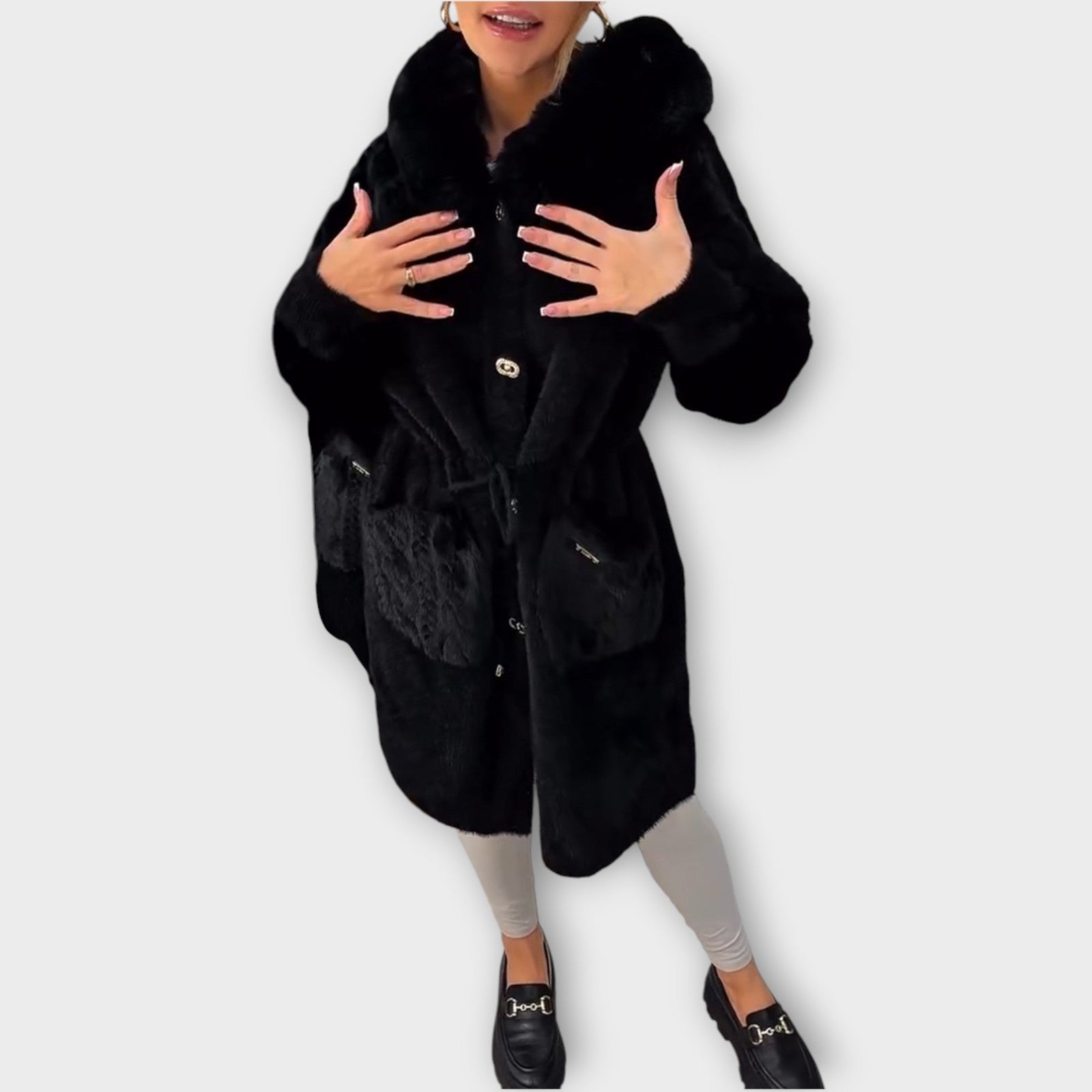 Cozy Faux Fur Hooded Winter Coat