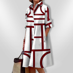 Mid-Length Dress with Geometric Pattern