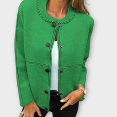 Classic Button-Front Cardigan with Effortless Charm