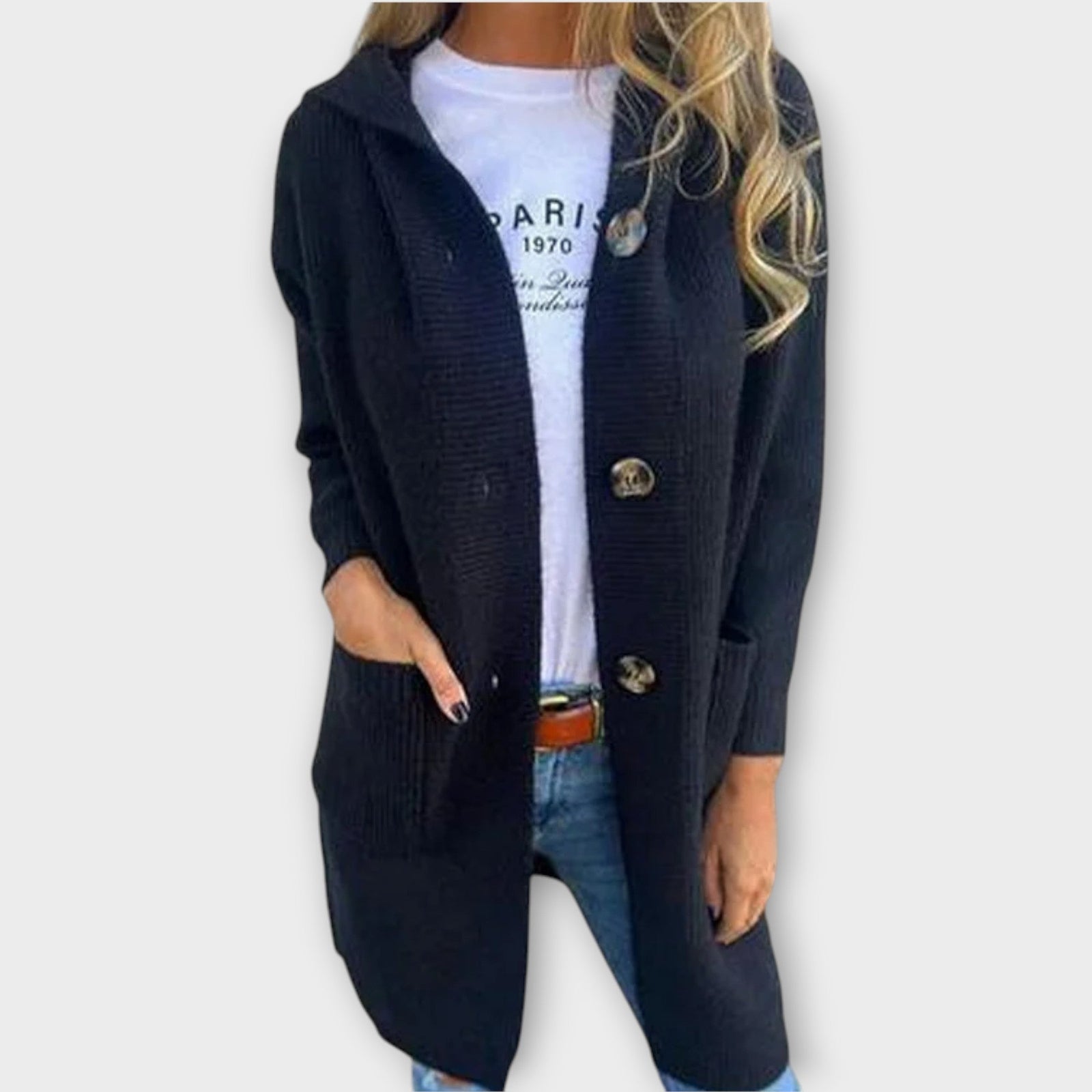 Cozy Button-Front Knit Cardigan