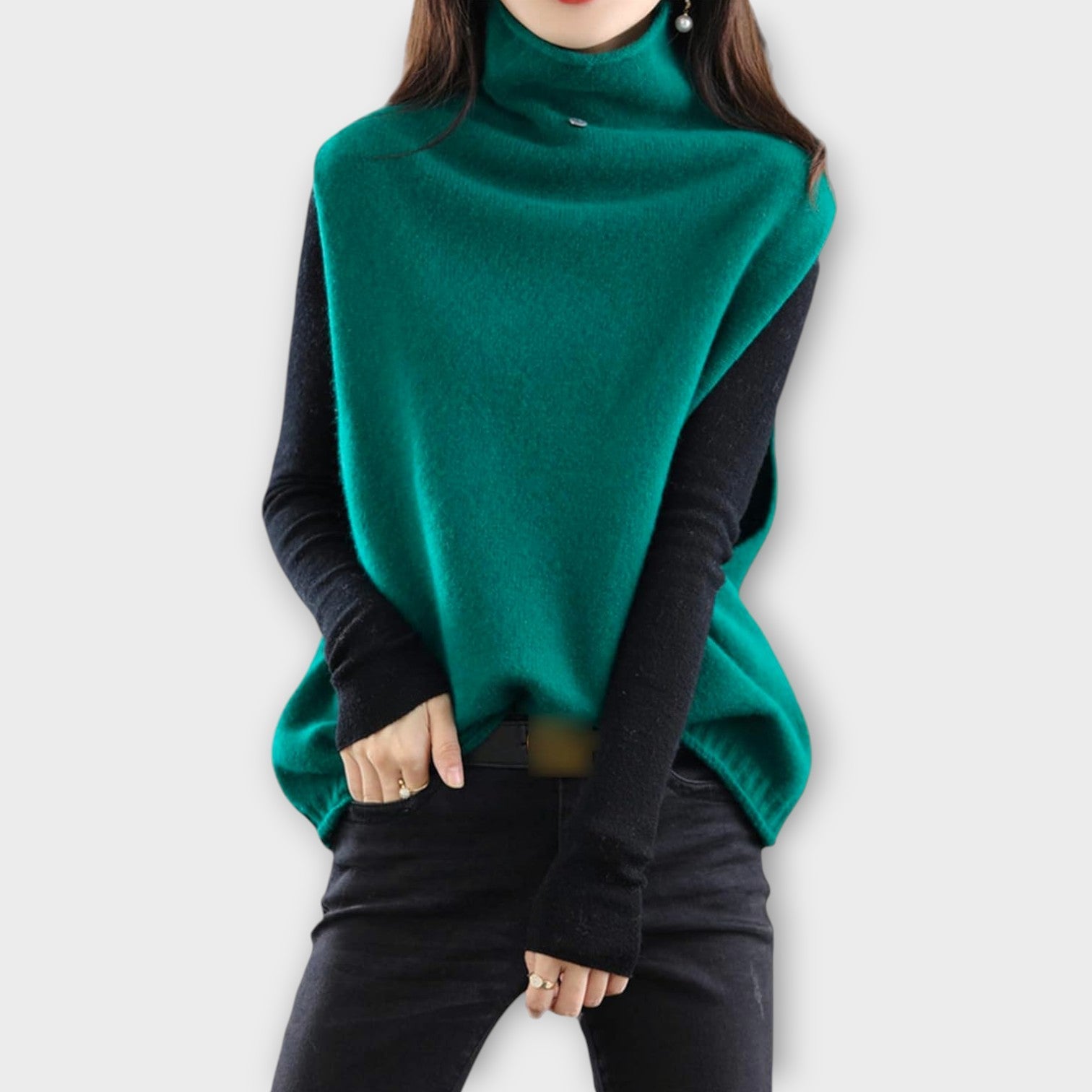 Elegant Contrast Knit Sweater