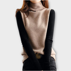 Elegant Contrast Knit Sweater