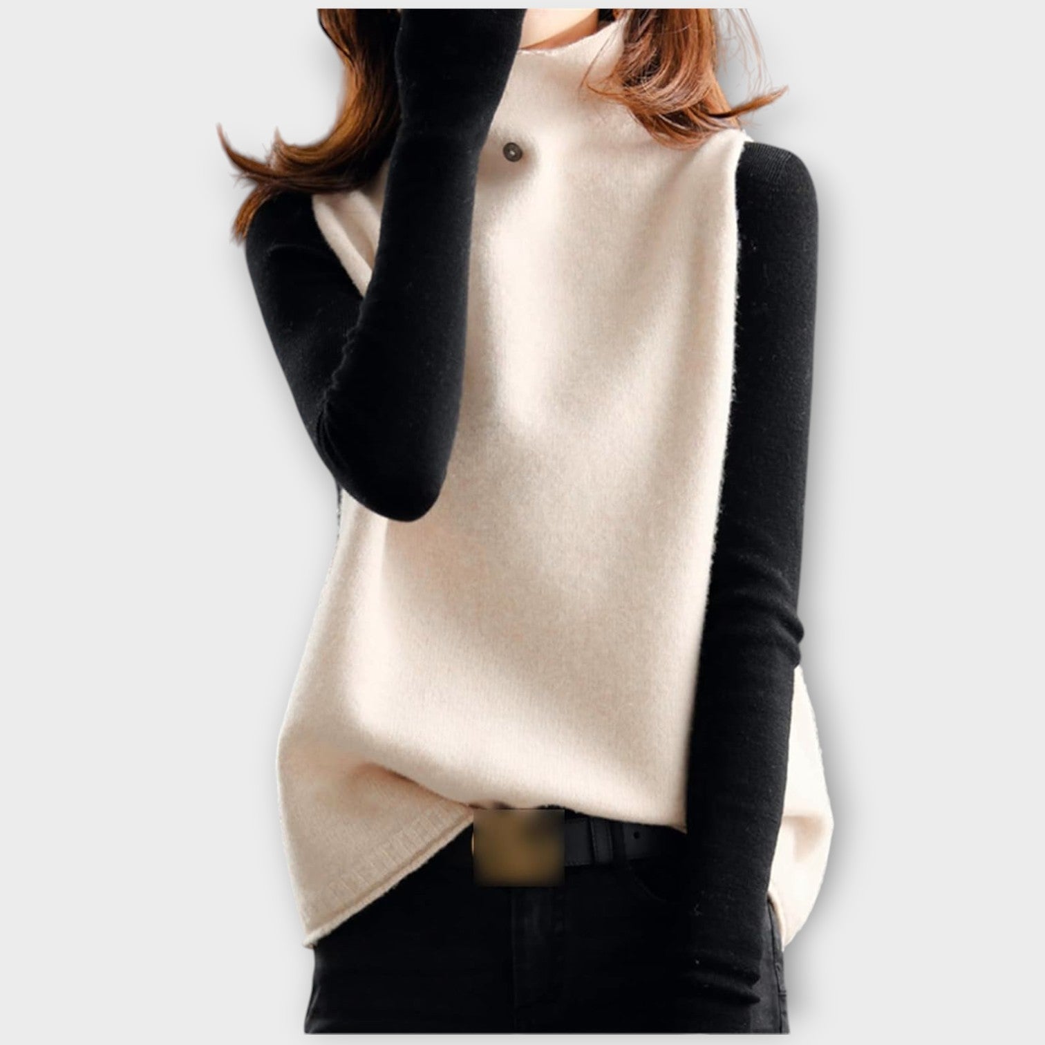 Elegant Contrast Knit Sweater