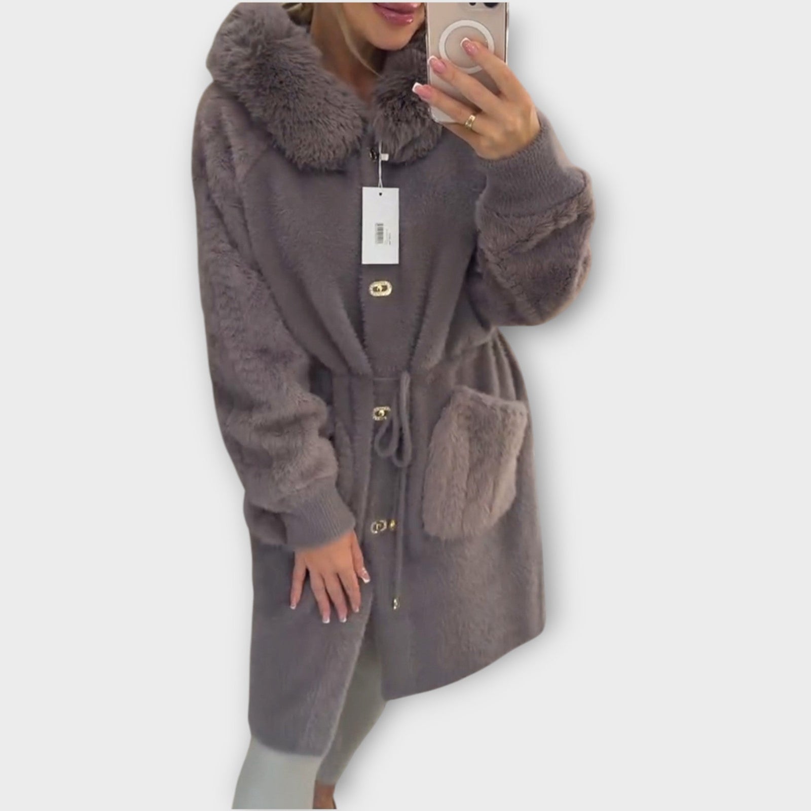 Cozy Faux Fur Hooded Winter Coat